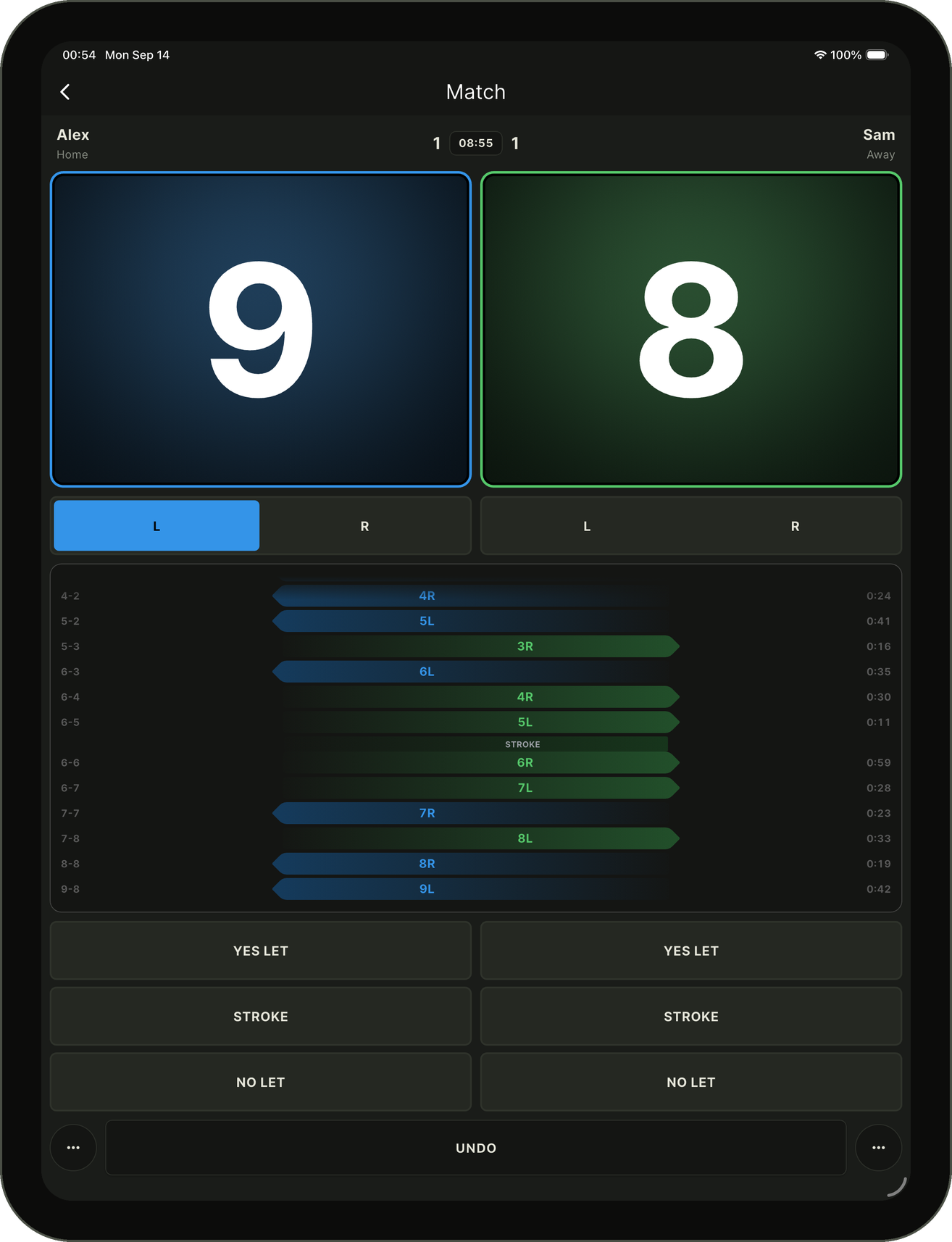 Squash 11 running on an iPad